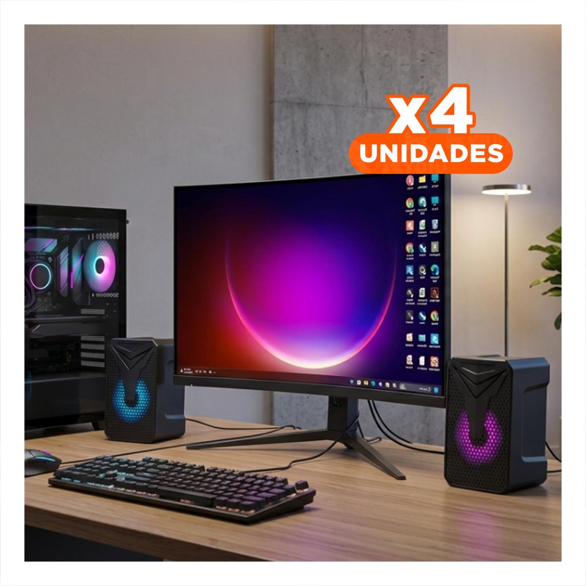 PACK4 AMPLIFICADOR DE SONIDO PORTATIL CON AUDIO FUERTE PARA MUSICA Y VIDEOS - 1