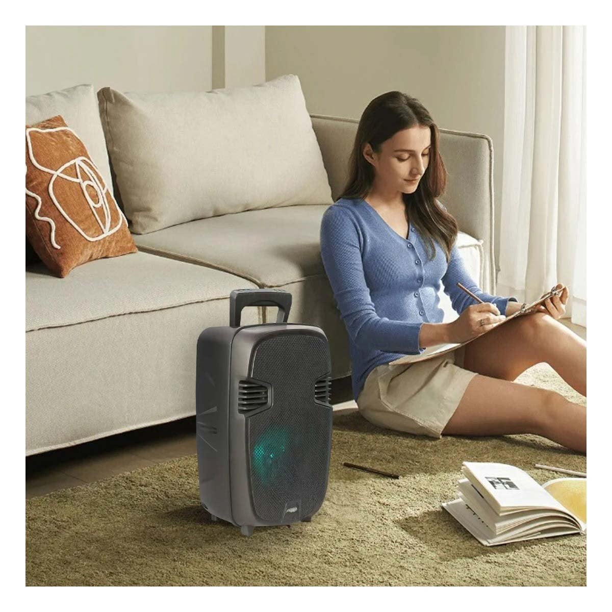 ALTOPARLANTE NEGRO CON MICROFONO CON SONIDO ESTABLE PARA AMBIENTE Y+POST IT - 3