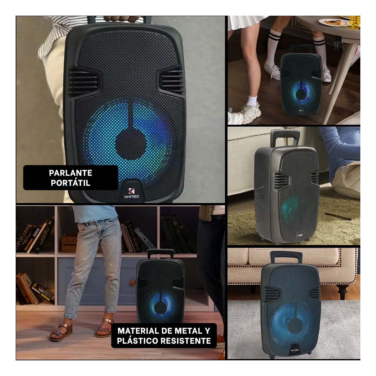 ALTOPARLANTE NEGRO CON MICROFONO CON SONIDO ESTABLE PARA AMBIENTE Y+POST IT - 5