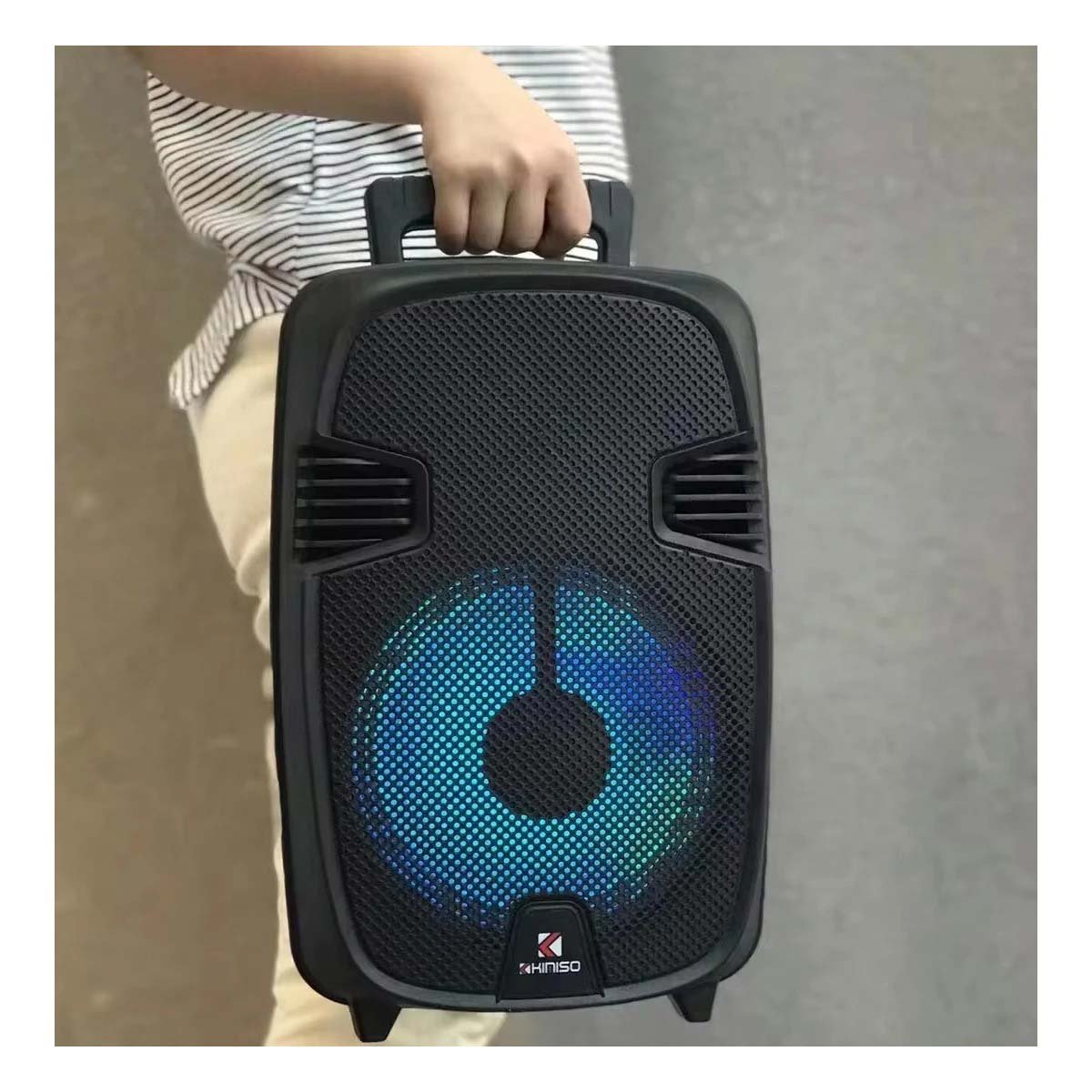 ALTOPARLANTE CON MICROFONO NEGRO CON SONIDO ENVOLVENTE PARA MUSICA Y+REGALO STICKER - 2