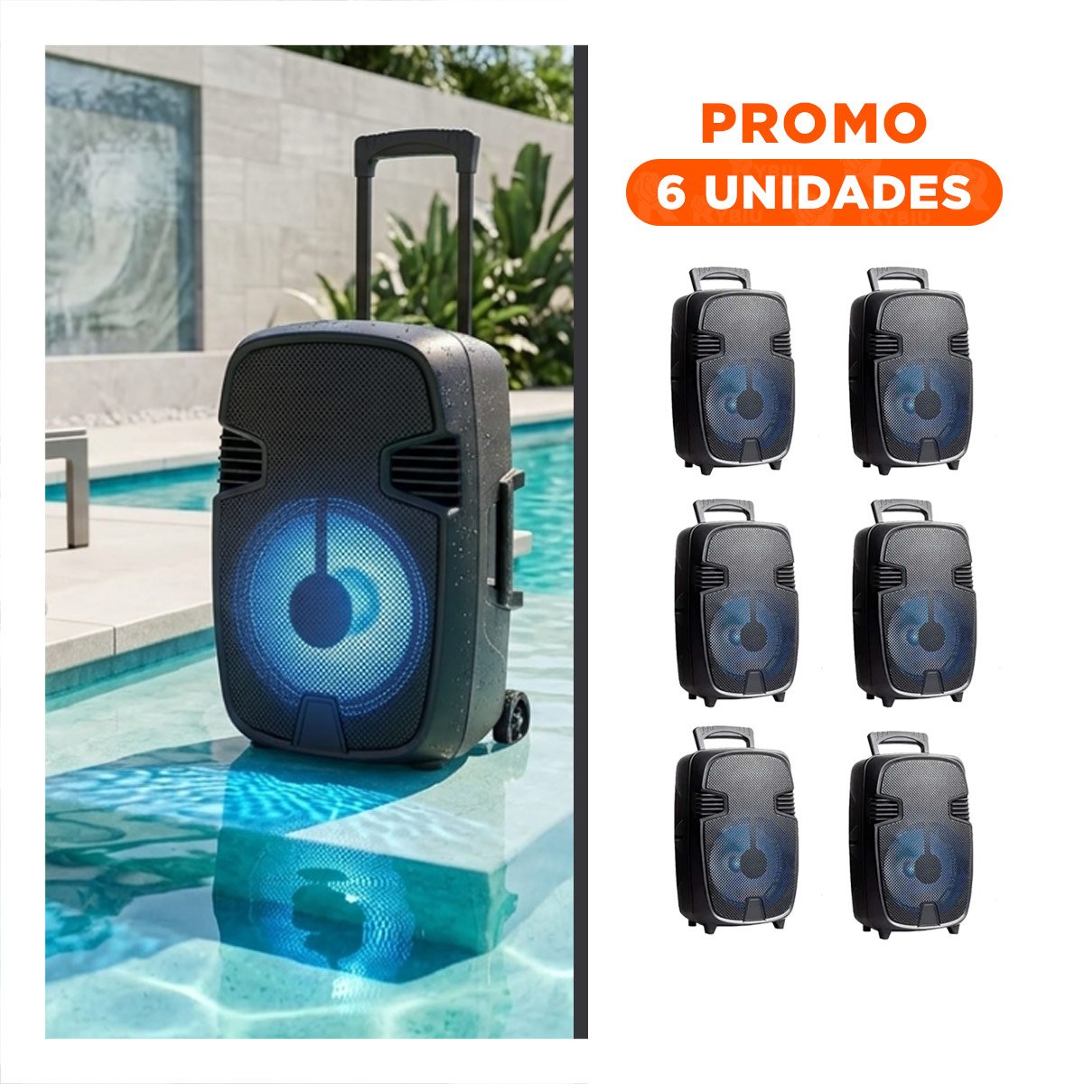 PACK6 PARLANTE CON MICROFONO NEGRO CON SONIDO CLARO PARA FIESTA Y KARAOKE - 1