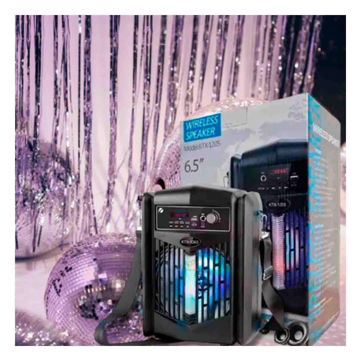 PACK2 BOCINA CON MICROFONO NEGRO PARA CANTAR KARAOKE EN CASA CON SONIDO NITIDO Y+PAPEL REGALO - 5