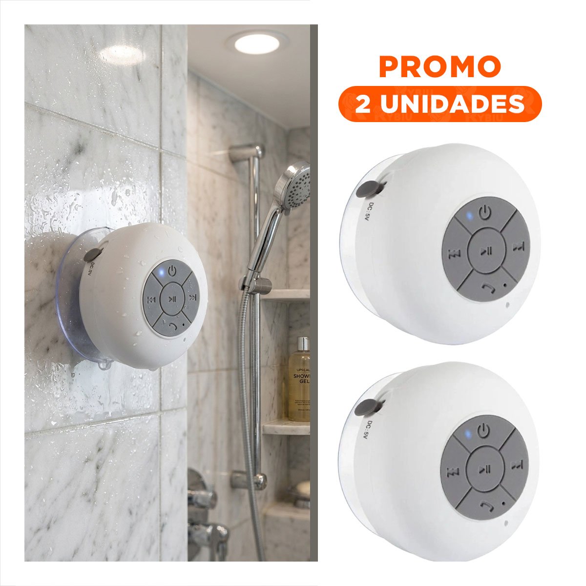 PACK2 PARLANTE BLANCO CON AUDIO BLUETOOTH PARA ESCUCHAR MUSICA EN EL HOGAR - 1