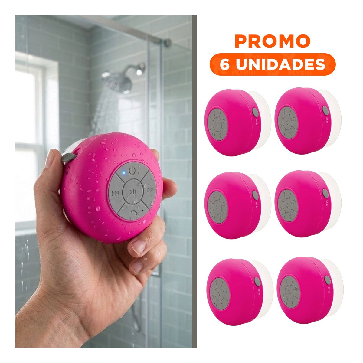 PACK6 PARLANTE ROSADO CON SONIDO INALAMBRICO PARA USO DIARIO EN EL HOGAR - 1