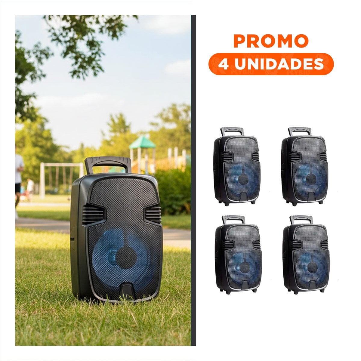 PACK4 EQUIPO NEGRO CON MICROFONO CON SONIDO NATURAL PARA ENCUENTROS Y+REGALO STICKER - 1