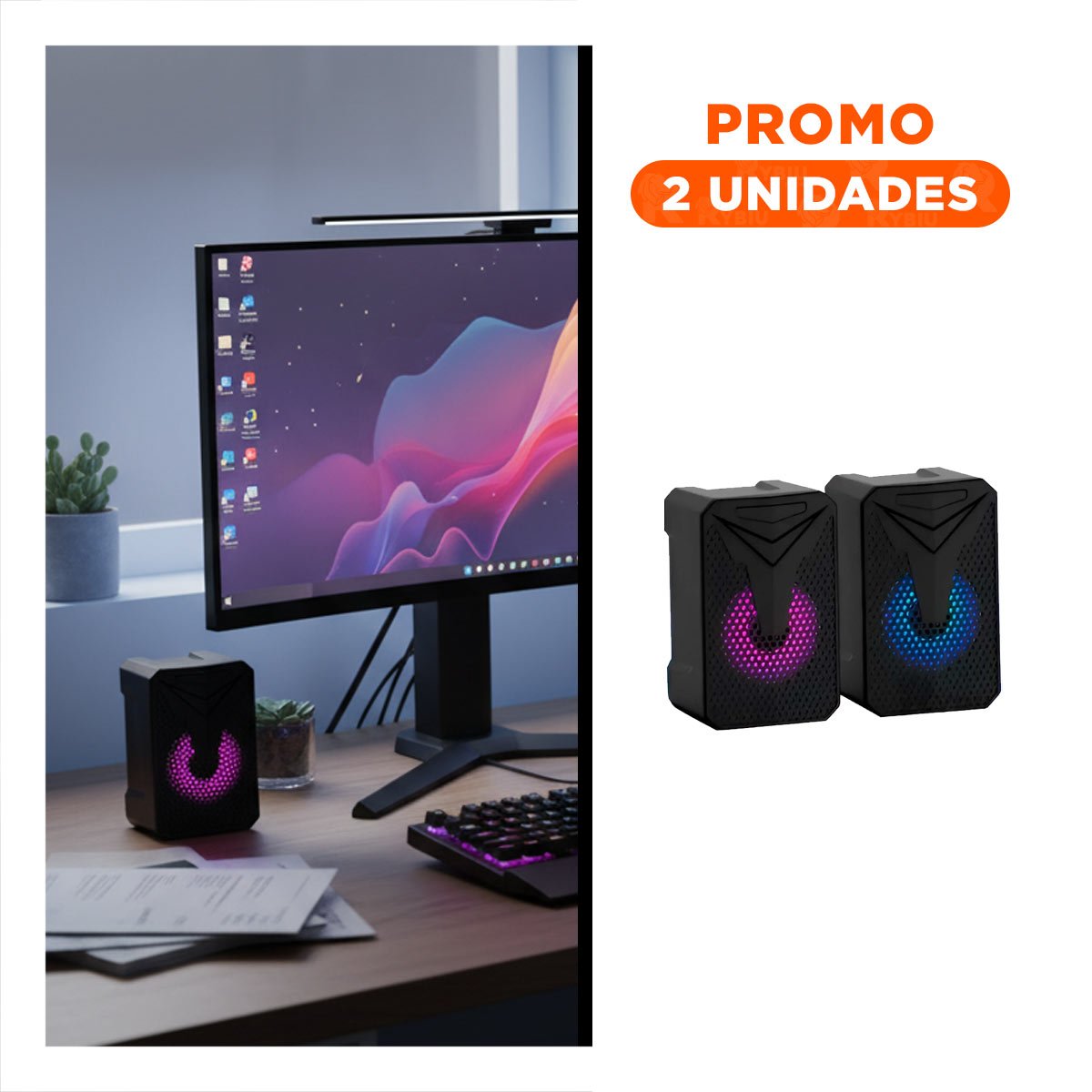 PACK2 SISTEMA DE AUDIO PORTATIL CON SONIDO CLARO PARA ESTUDIO OFICINA Y HOGAR - 1