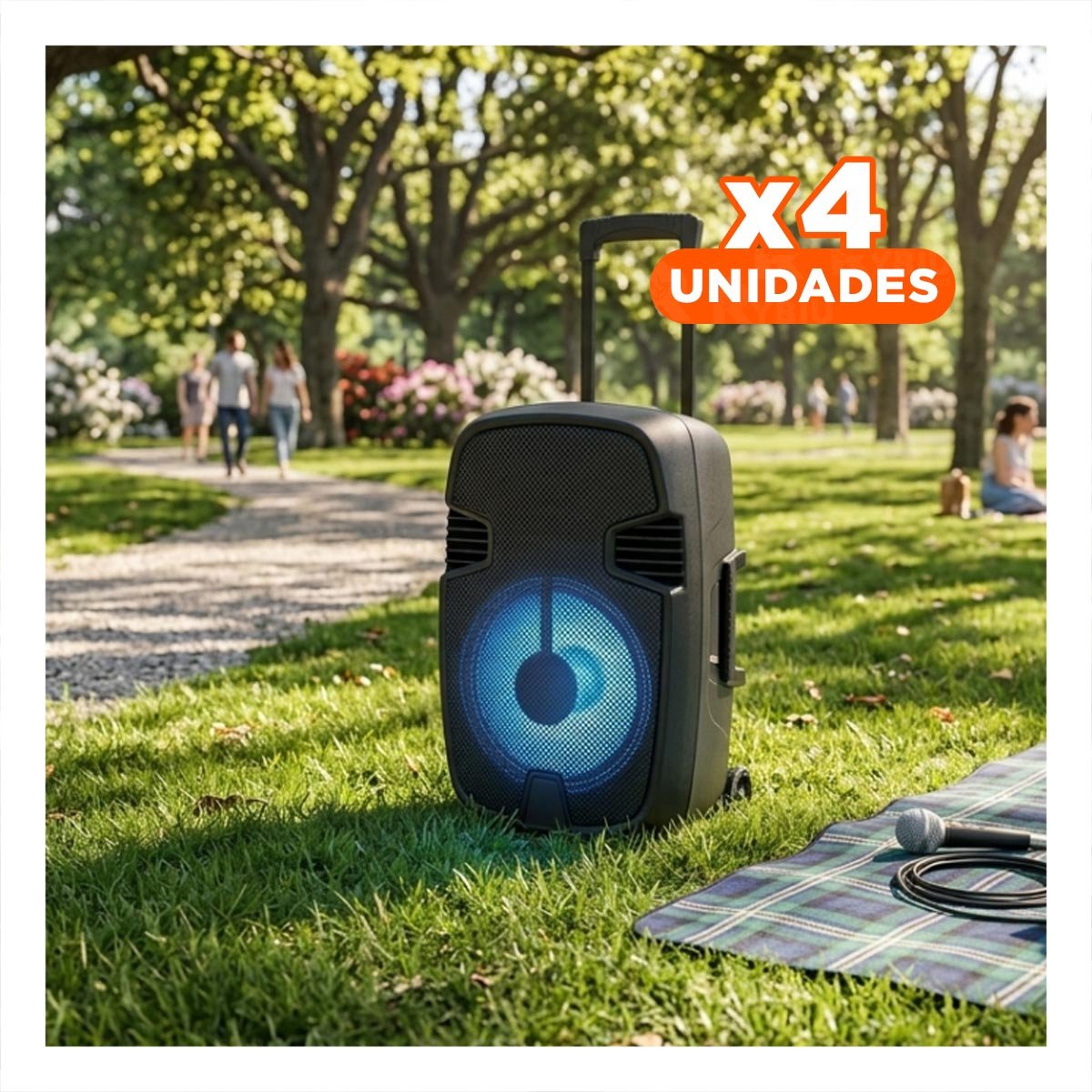 PACK4 EQUIPO CON MICROFONO NEGRO CON SONIDO ABIERTO PARA EVENTOS SOCIALES - 1