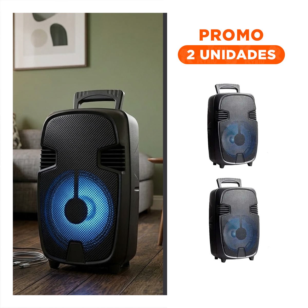 PACK2 DISPOSITIVO NEGRO CON MICROFONO CON SONIDO BRILLANTE PARA AMBIENTE - 1