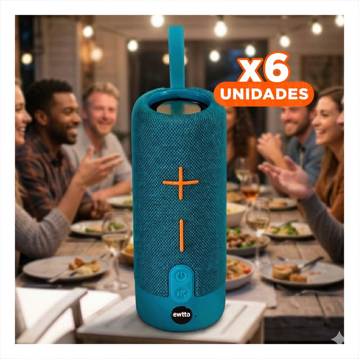 PACK6 EQUIPO AUDIO CELESTE ACCESORIO PORTATIL Y COMODO PARA FIESTA Y CASA Y+REGALO STICKER - 1