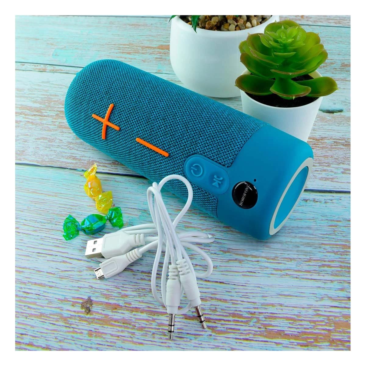 PACK6 BOCINA COMPACTA CELESTE SONIDO CLARO Y POTENTE PARA HOGAR Y TRABAJO Y+PAPEL REGALO - 5
