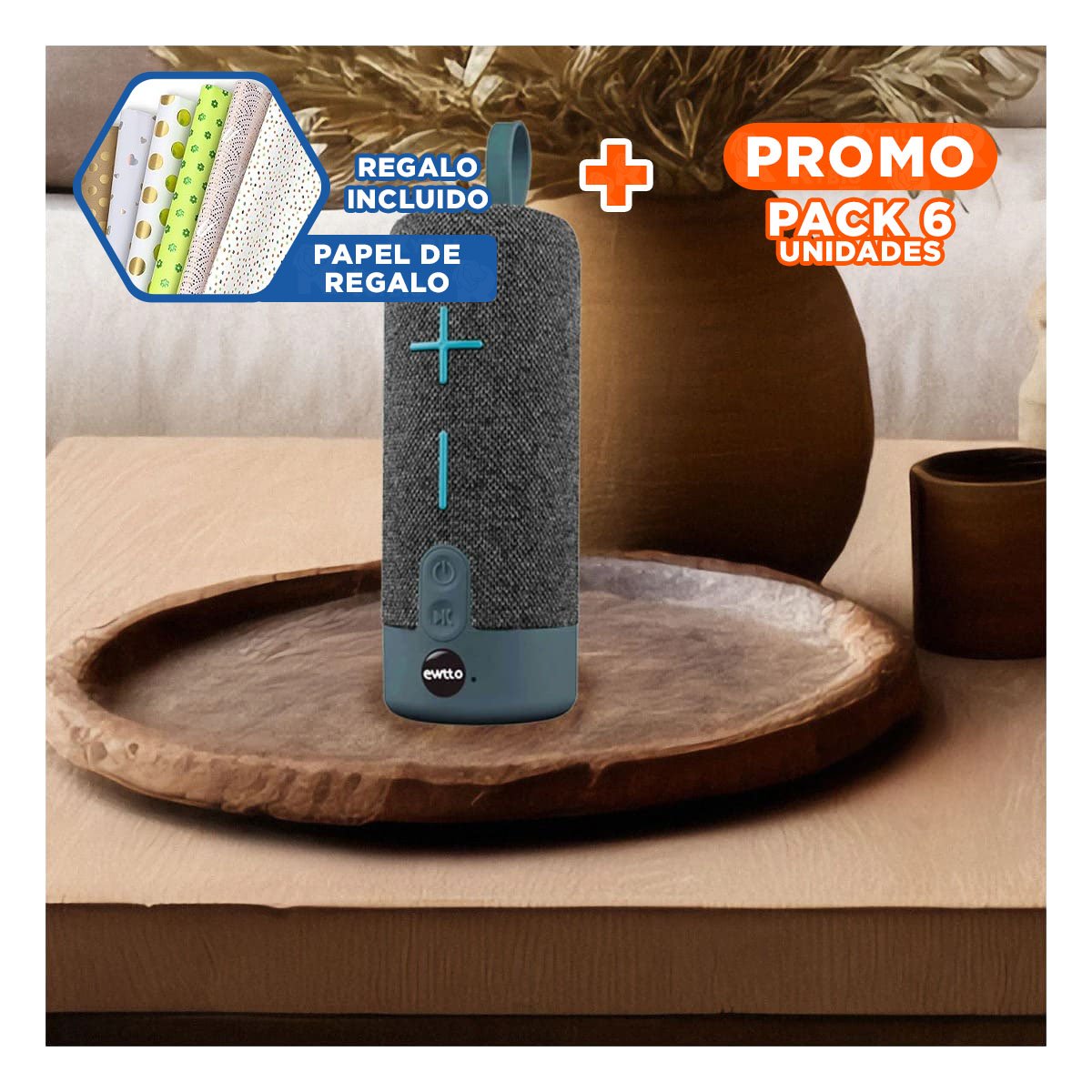 PACK6 EQUIPO BLUETOOTH PLOMO AUDIO CLARO Y COMODO PARA CASA, OFICINA Y ESTUDIO Y+PAPEL REGALO - 1