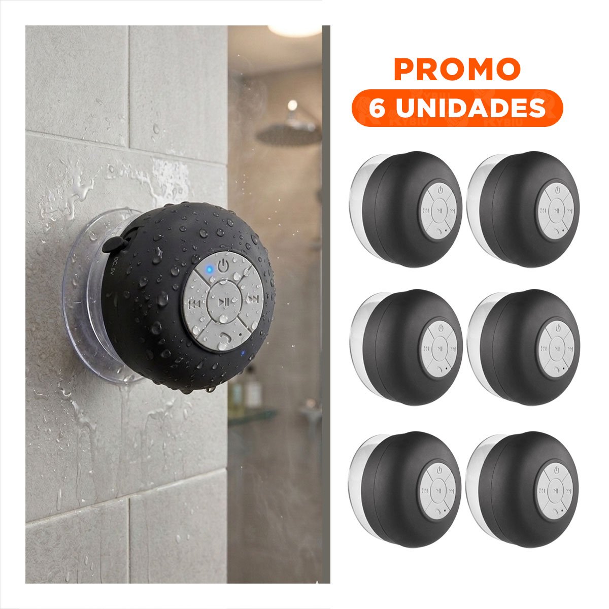 PACK6 PARLANTE NEGRO CON TECNOLOGIA INALAMBRICA PARA ESCUCHAR CANCIONES - 1