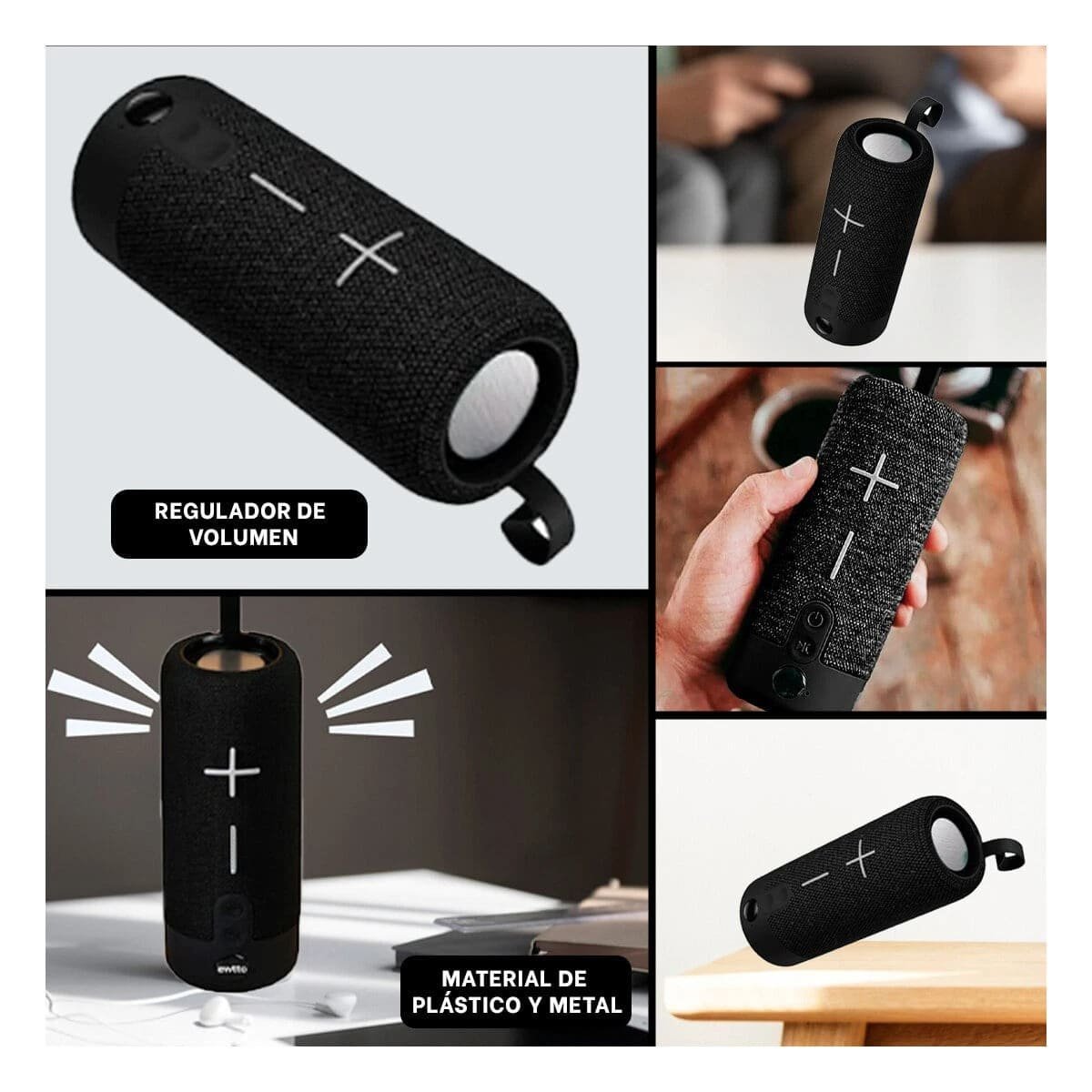 PACK6 EQUIPO BLUETOOTH NEGRO AUDIO CLARO Y COMODO PARA CASA, OFICINA Y ESTUDIO Y+PAPEL REGALO - 3