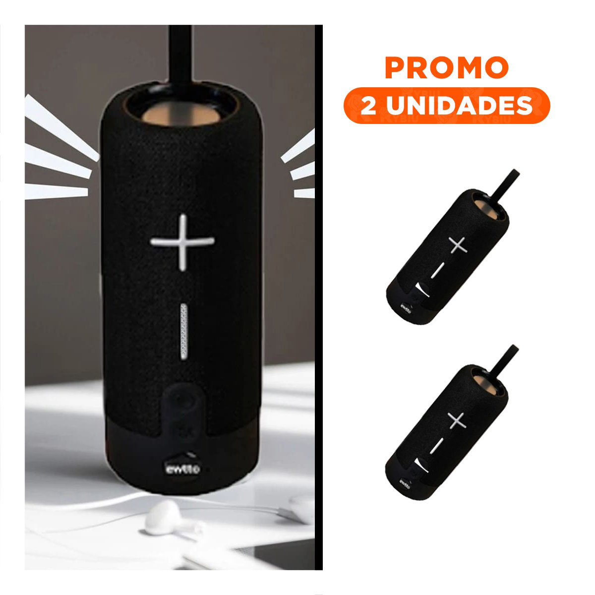 PACK2 PARLANTE PORTATIL NEGRO SONIDO CLARO Y POTENTE PARA CASA, OFICINA Y ESTUDIO - 1