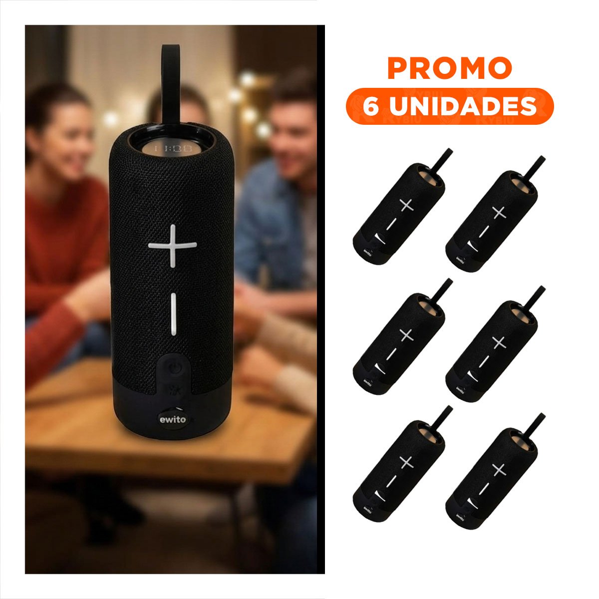 PACK6 ALTAVOZ PROFESIONAL NEGRO TECNOLOGIA MODERNA PARA MUSICA, JUEGOS Y PELICULAS - 1