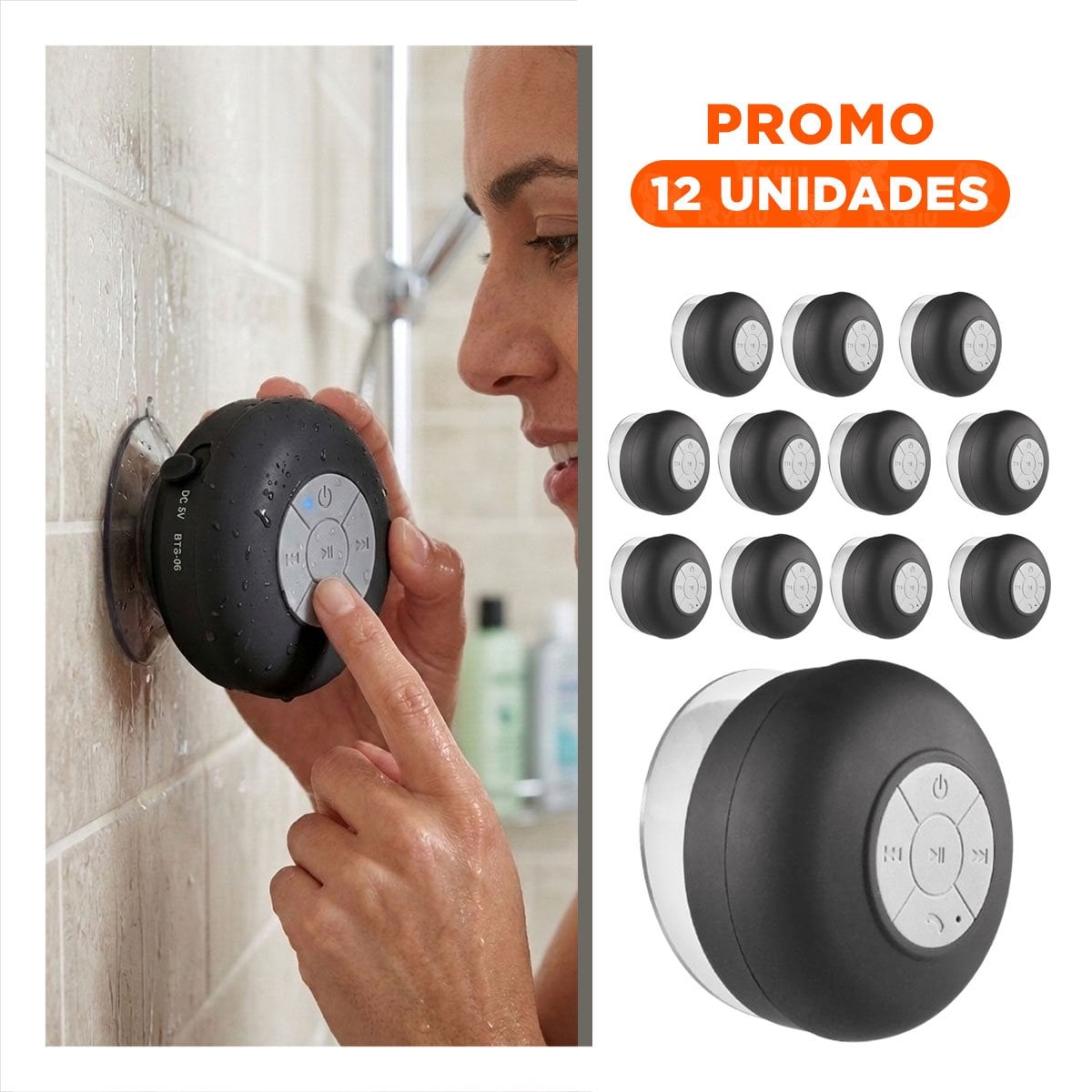 PACK12 DISPOSITIVO NEGRO CON BLUETOOTH PARA REPRODUCIR CANCIONES Y+REGALO STICKER - 1