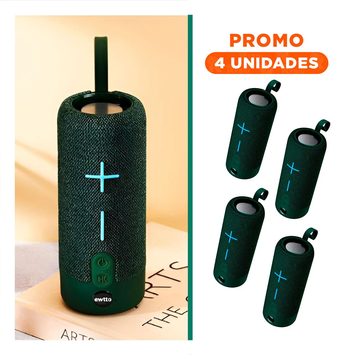 PACK4 PARLANTE MULTIMEDIA VERDE SONIDO PROFESIONAL Y POTENTE PARA OFICINA Y+REGALO STICKER - 1