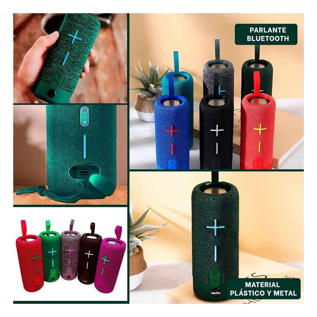 PACK2 ALTAVOZ MODERNO VERDE TECNOLOGIA FUNCIONAL PARA MUSICA, JUEGOS Y PELICULAS Y+PAPEL REGALO - 3