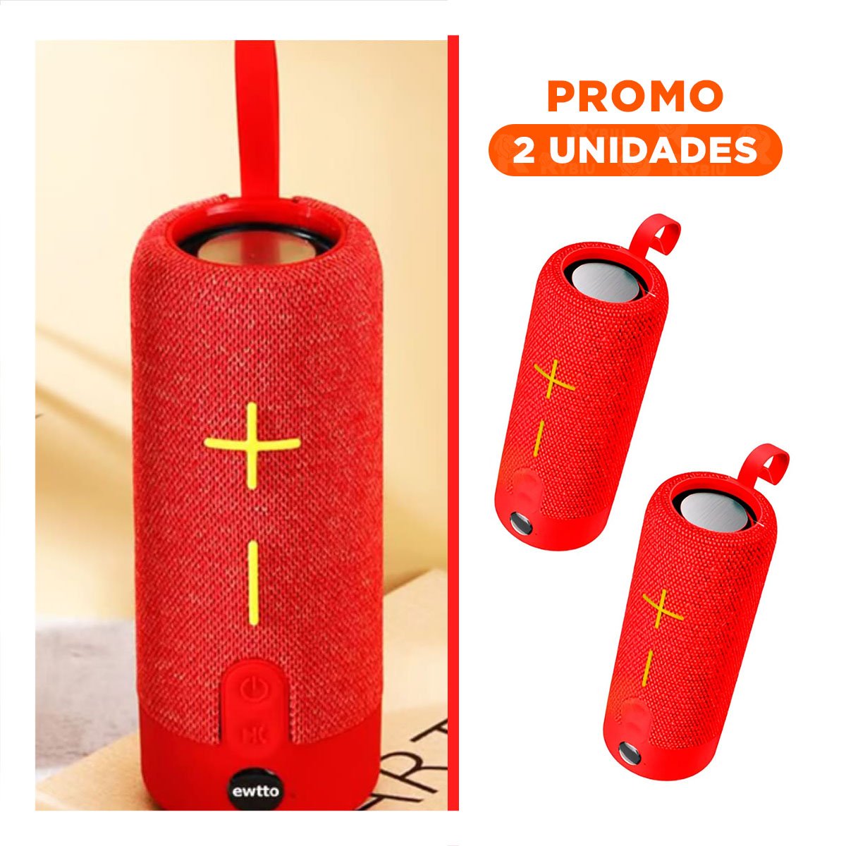 PACK2 PARLANTE PORTATIL ROJO SONIDO CLARO Y POTENTE PARA CASA, OFICINA Y ESTUDIO - 1