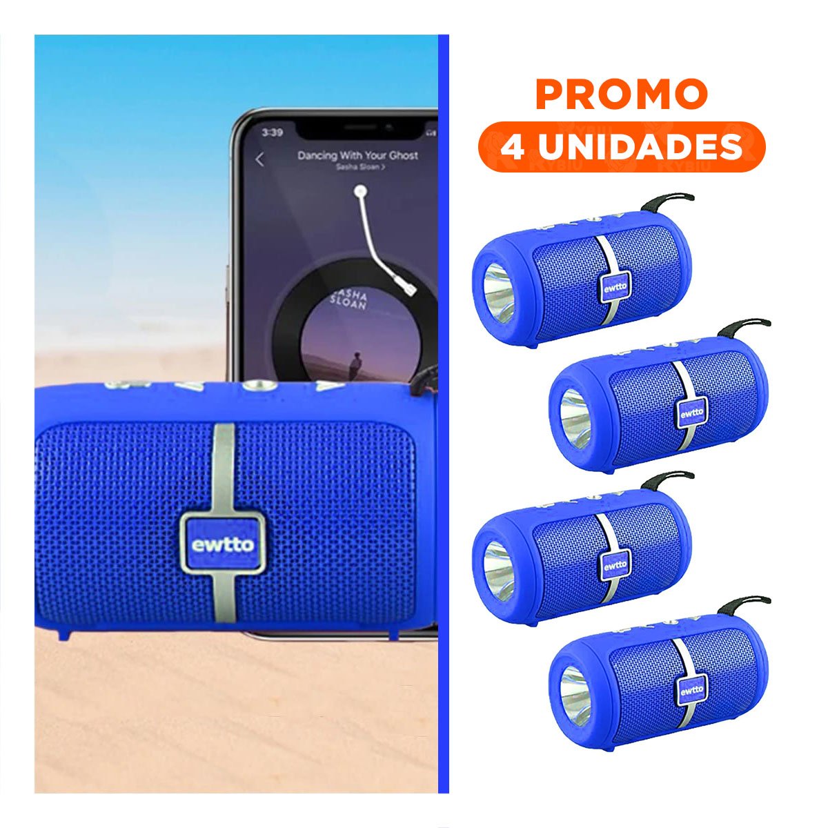 PACK4 PARLANTE MULTIMEDIA AZUL SONIDO PROFESIONAL Y POTENTE PARA OFICINA Y+REGALO STICKER - 1