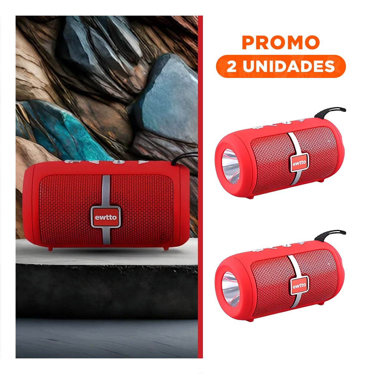 PACK2 PARLANTE PORTATIL ROJO SONIDO CLARO Y POTENTE PARA CASA, OFICINA Y ESTUDIO - 1
