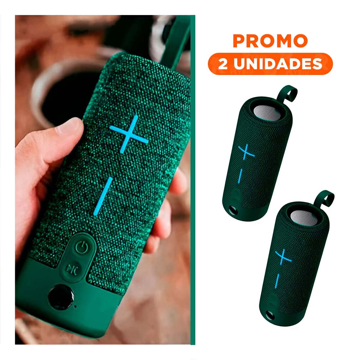 PACK2 PARLANTE PORTATIL VERDE SONIDO CLARO Y POTENTE PARA CASA, OFICINA Y ESTUDIO - 1