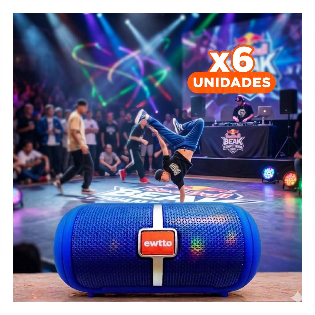 PACK6 SISTEMA PORTATIL AZUL SONIDO DURADERO Y POTENTE PARA HOGAR Y TRABAJO Y+REGALO STICKER - 1