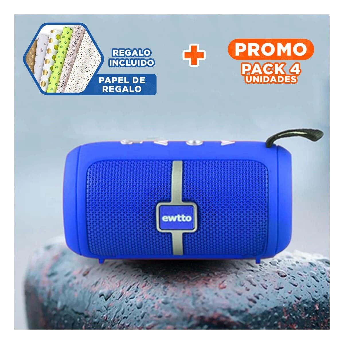 PACK4 REPRODUCTOR COMPACTO AZUL AUDIO PORTATIL Y FUNCIONAL PARA CASA Y ESTUDIO Y+PAPEL REGALO - 1