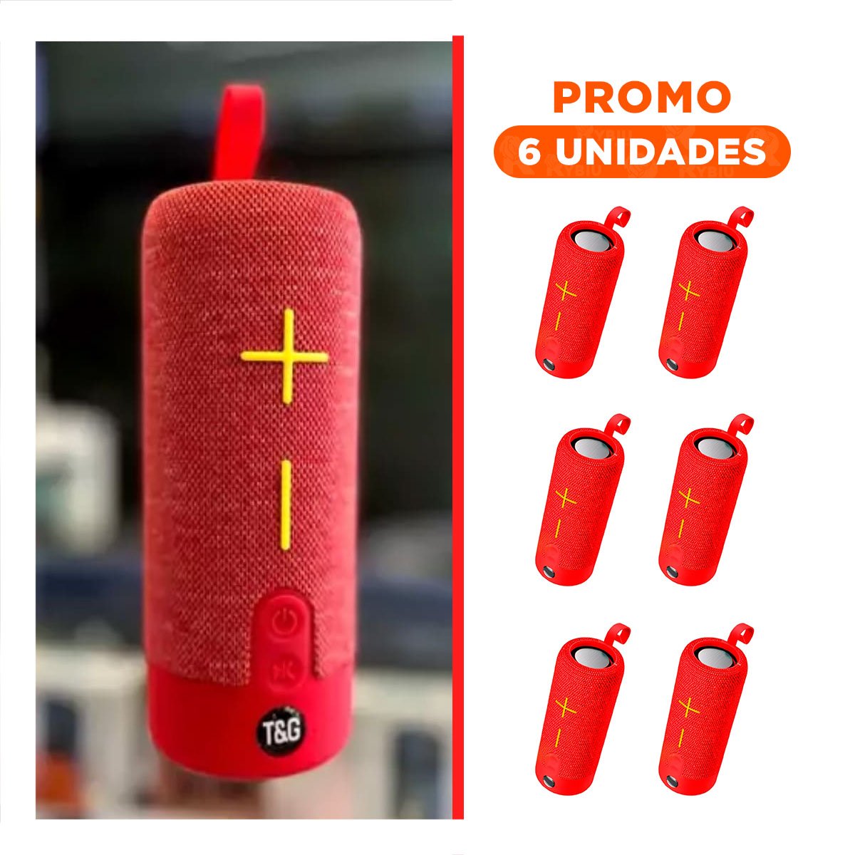 PACK6 ALTAVOZ PROFESIONAL ROJO TECNOLOGIA MODERNA PARA MUSICA, JUEGOS Y PELICULAS - 1