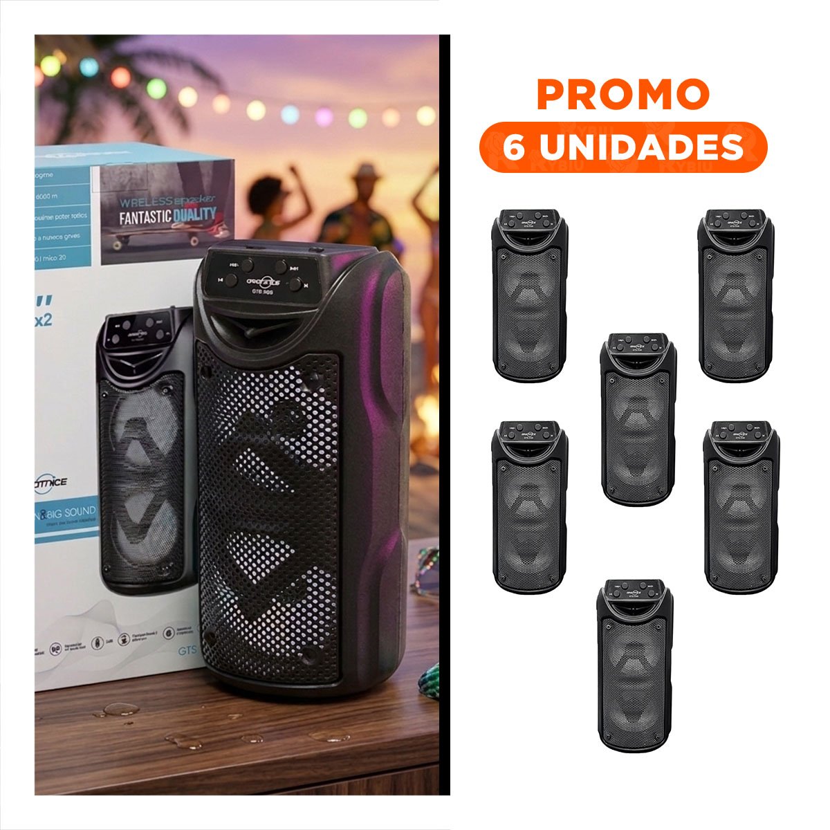 PACK6 ALTAVOZ PROFESIONAL NEGRO PARA MUSICA TECNOLOGIA MODERNA PARA OFICINA Y CASA - 1
