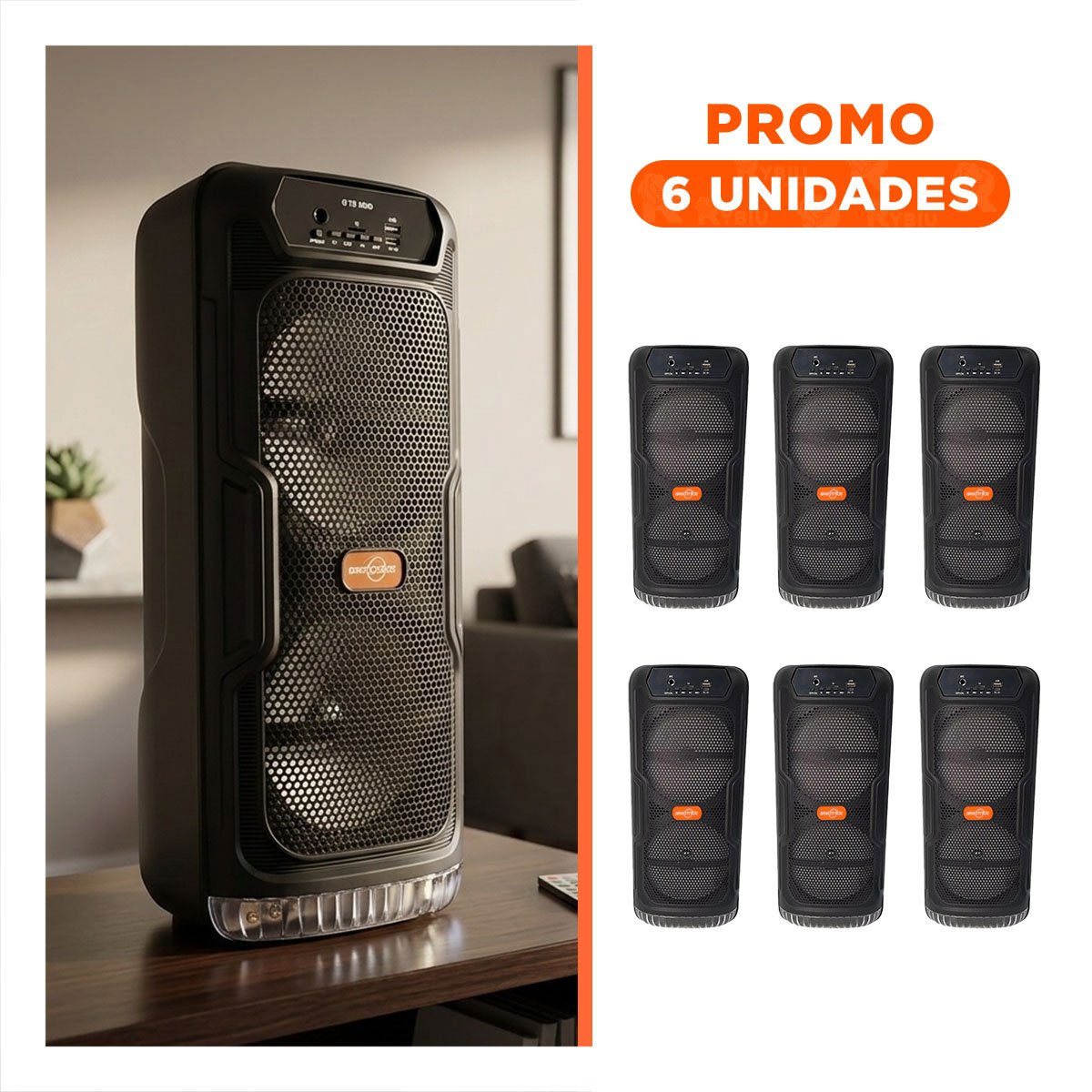 PACK6 ALTAVOZ PROFESIONAL NEGRO CON BLUETOOTH TECNOLOGIA MODERNA PARA OFICINA Y CASA - 1