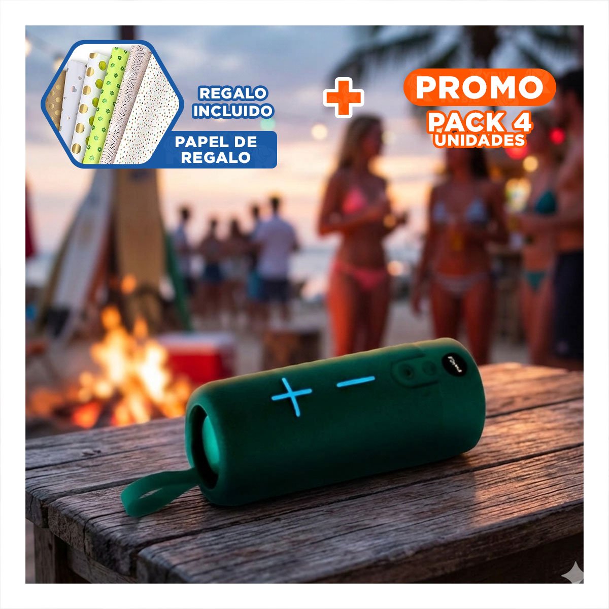 PACK4 REPRODUCTOR COMPACTO VERDE AUDIO PORTATIL Y FUNCIONAL PARA CASA Y ESTUDIO Y+PAPEL REGALO - 1