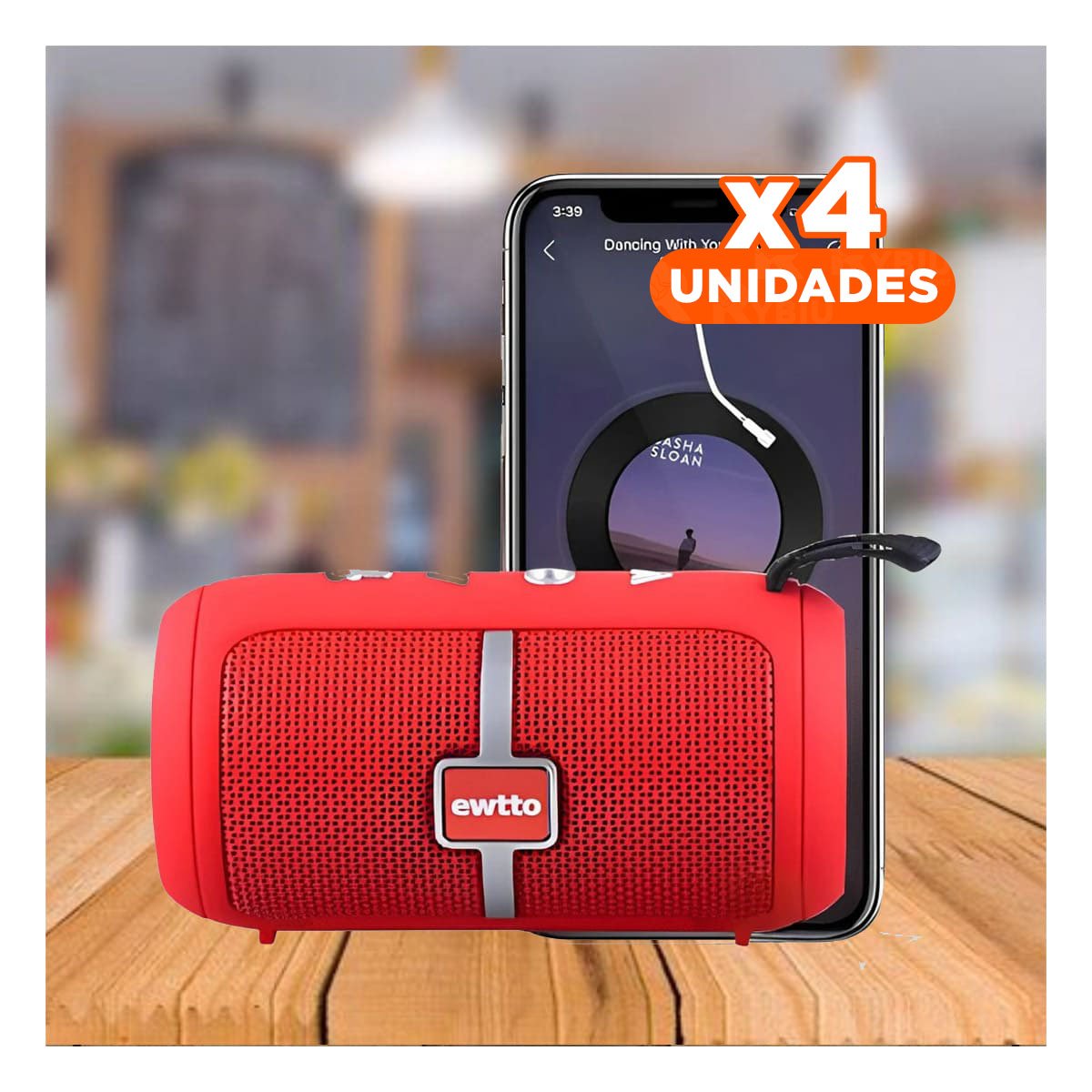 PACK4 SISTEMA INALAMBRICO ROJO SONIDO POTENTE Y PRECISO PARA MUSICA Y TRABAJO - 1