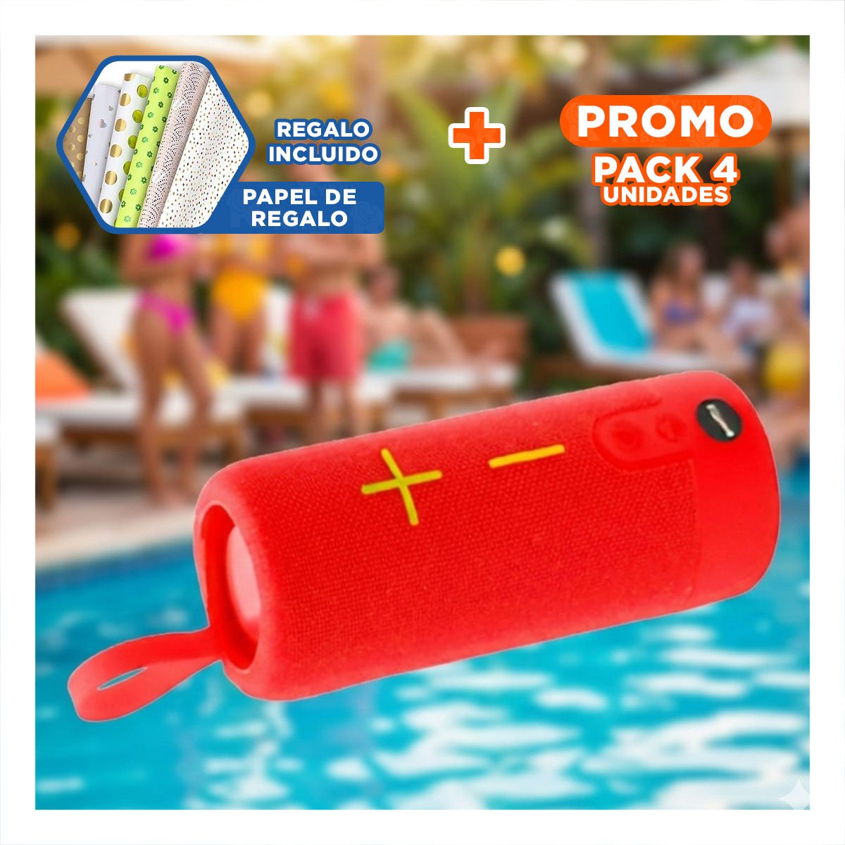 PACK4 REPRODUCTOR COMPACTO ROJO AUDIO PORTATIL Y FUNCIONAL PARA CASA Y ESTUDIO Y+PAPEL REGALO - 1
