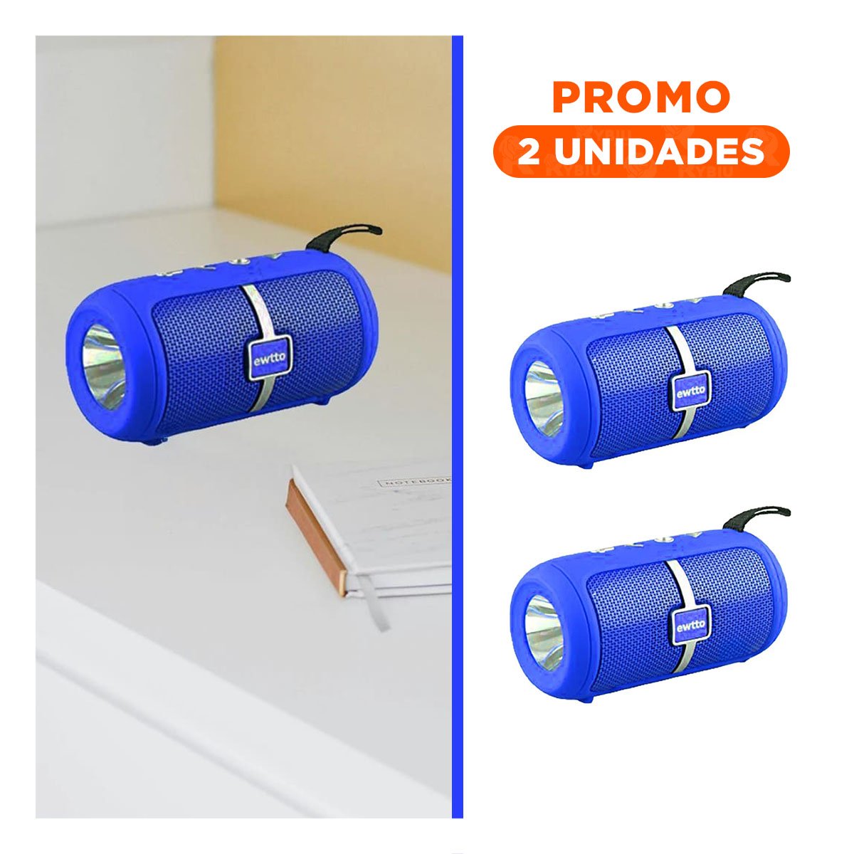 PACK2 PARLANTE PORTATIL AZUL SONIDO CLARO Y POTENTE PARA CASA, OFICINA Y ESTUDIO - 1