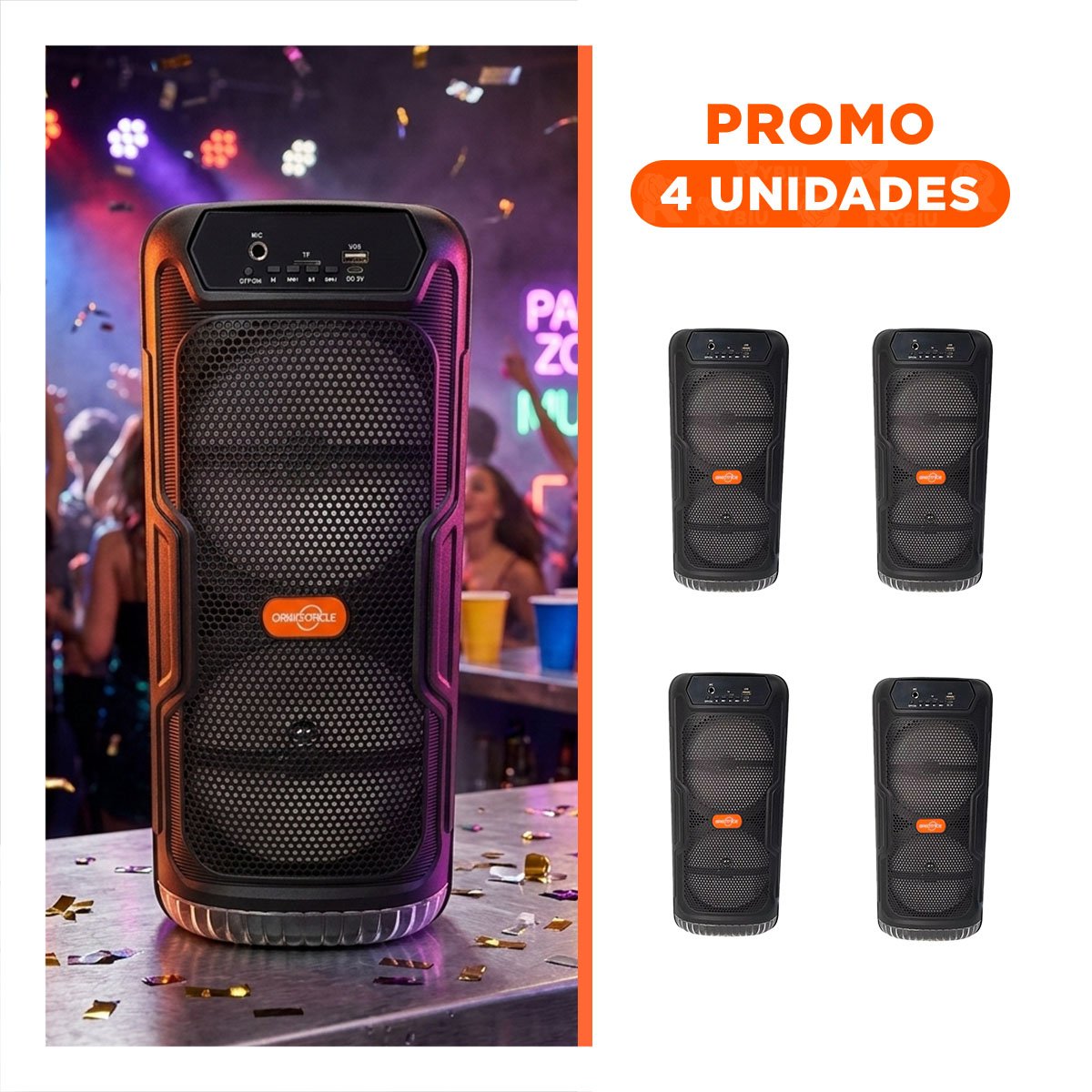 PACK4 PARLANTE MULTIMEDIA NEGRO CON BLUETOOTH SONIDO PROFESIONAL Y POTENTE Y+REGALO STICKER - 1