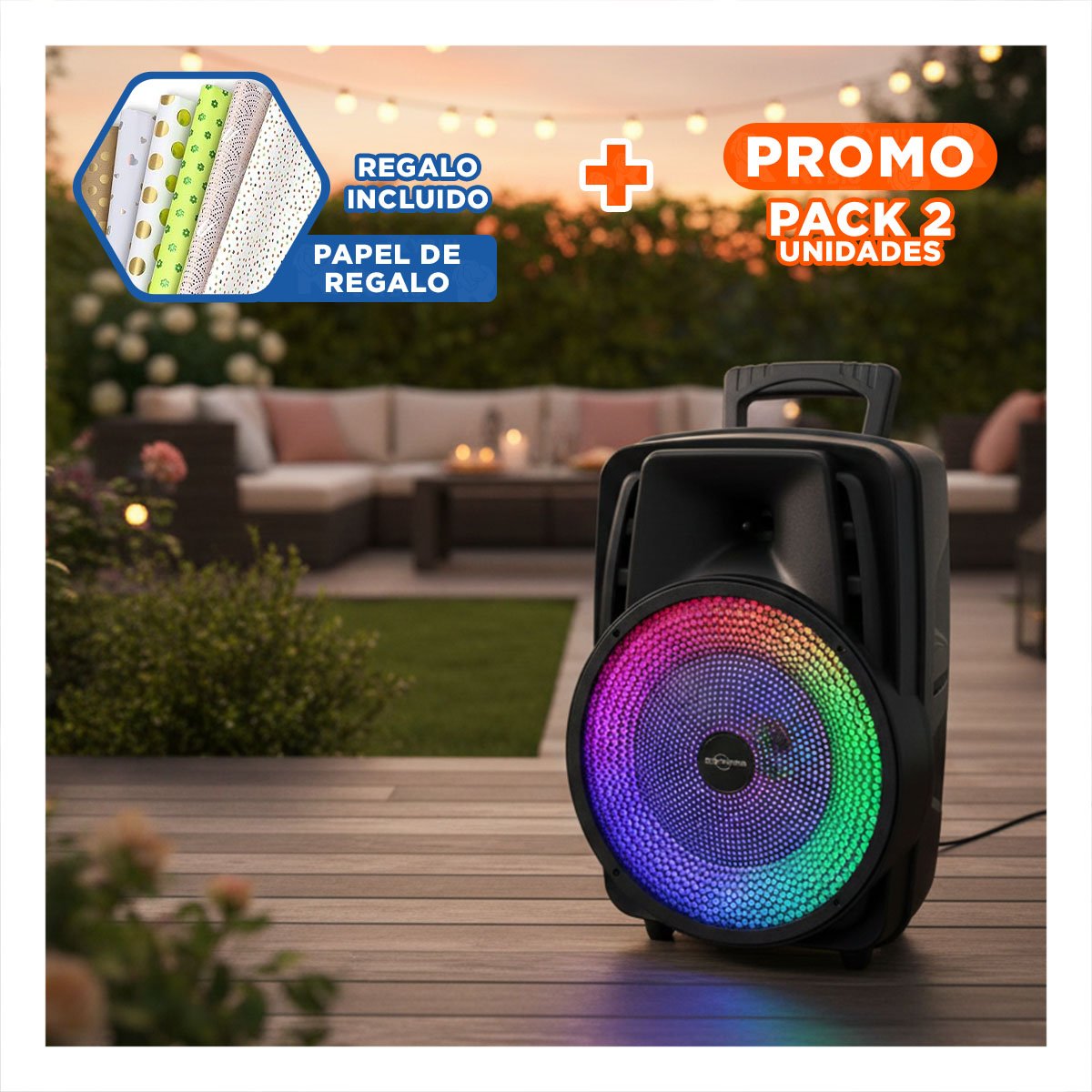 PACK2 EQUIPO USB CON BLUETOOTH AUDIO CLARO Y POTENTE PARA HOGAR Y OFICINA Y+PAPEL REGALO - 1