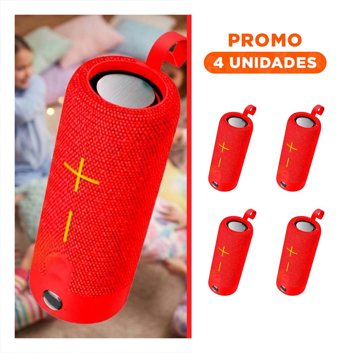 PACK4 PARLANTE MULTIMEDIA ROJO SONIDO PROFESIONAL Y POTENTE PARA OFICINA Y+REGALO STICKER - 1