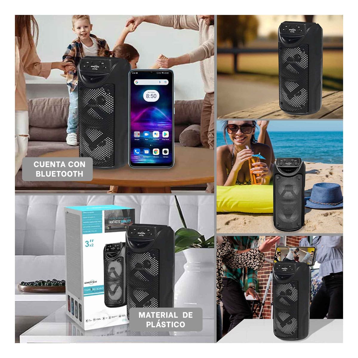PACK4 PARLANTE MULTIMEDIA NEGRO PARA MUSICA SONIDO PROFESIONAL Y POTENTE Y+REGALO STICKER - 2