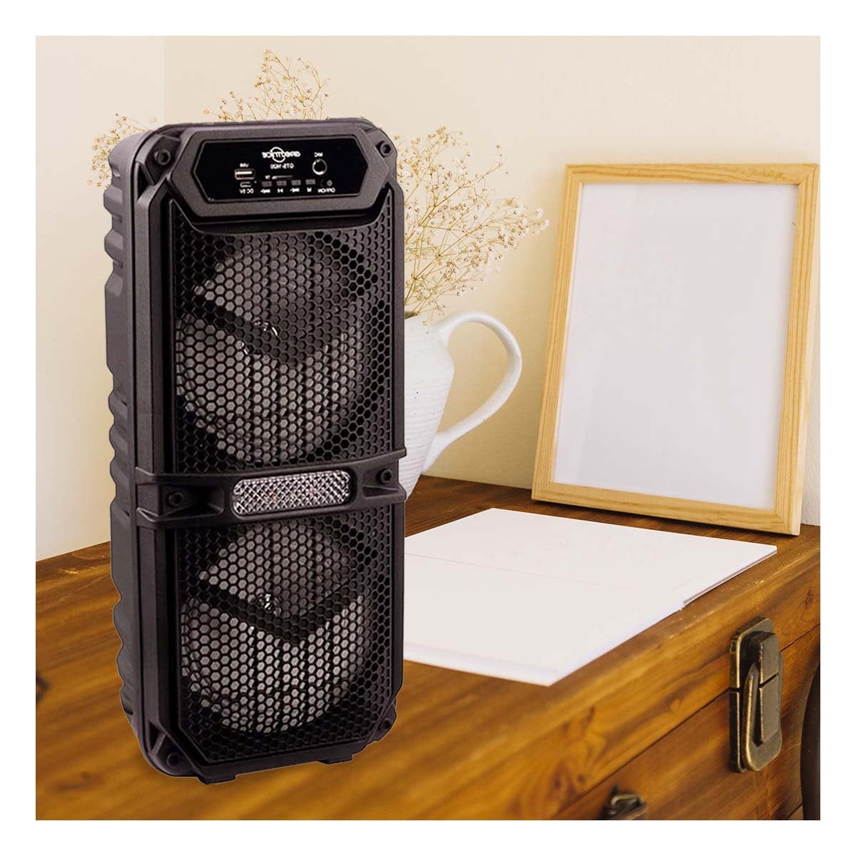 PACK4 BOCINA COLOR NEGRO PORTATIL CON CARCASA RESISTENTE Y AUDIO CLARO - 3