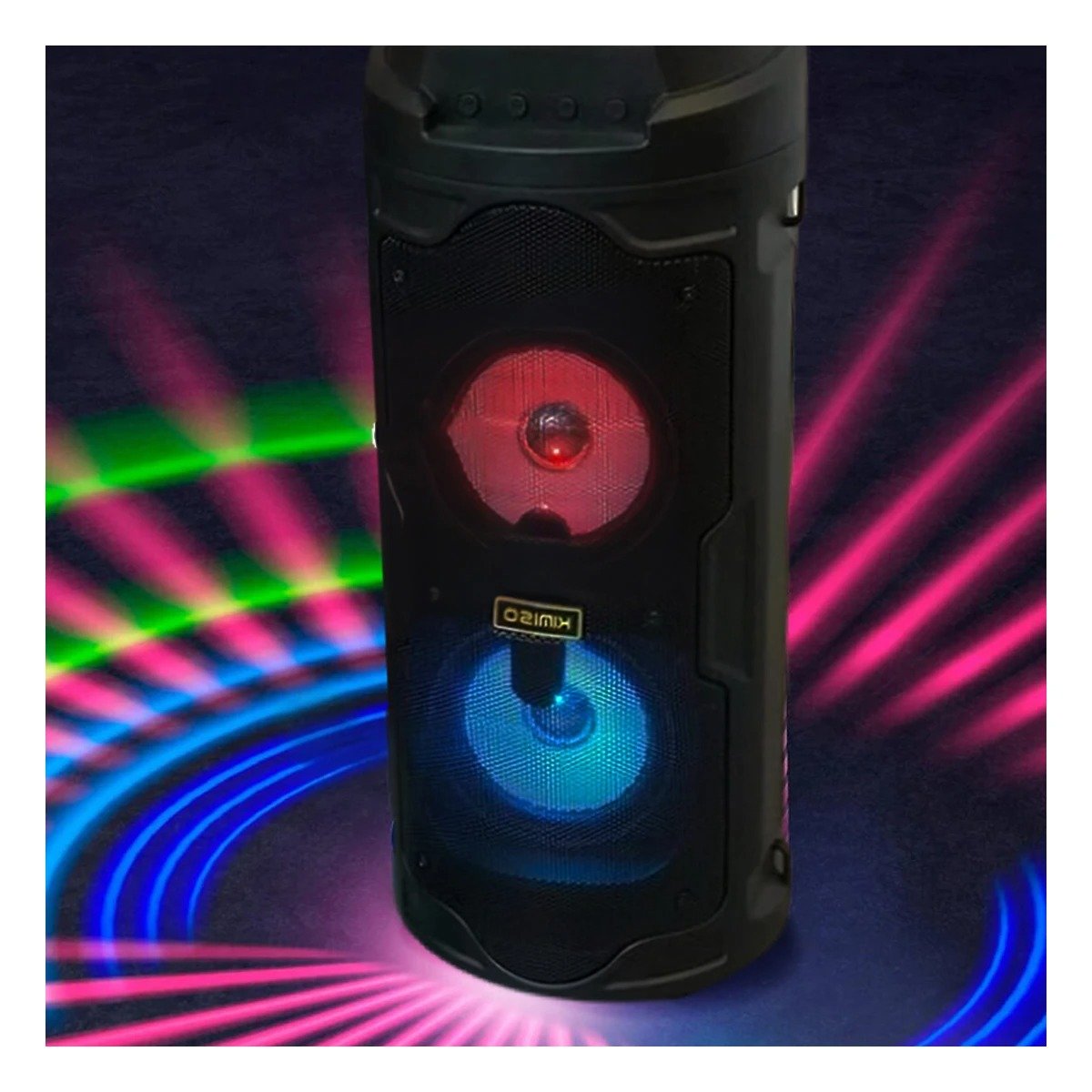 PACK2 ALTAVOZ TORRE BLUETOOTH CON LUZ LED NEGRO CON CONECTIVIDAD INALAMBRICA ESTABLE - 3