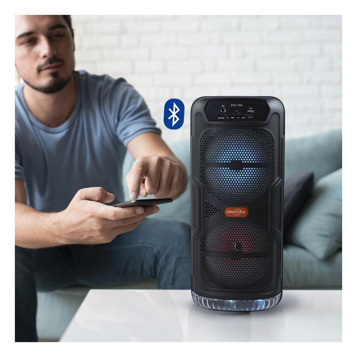 PACK2 PARLANTE PORTATIL NEGRO CON BLUETOOTH SONIDO CLARO Y POTENTE PARA CASA Y OFICINA - 5