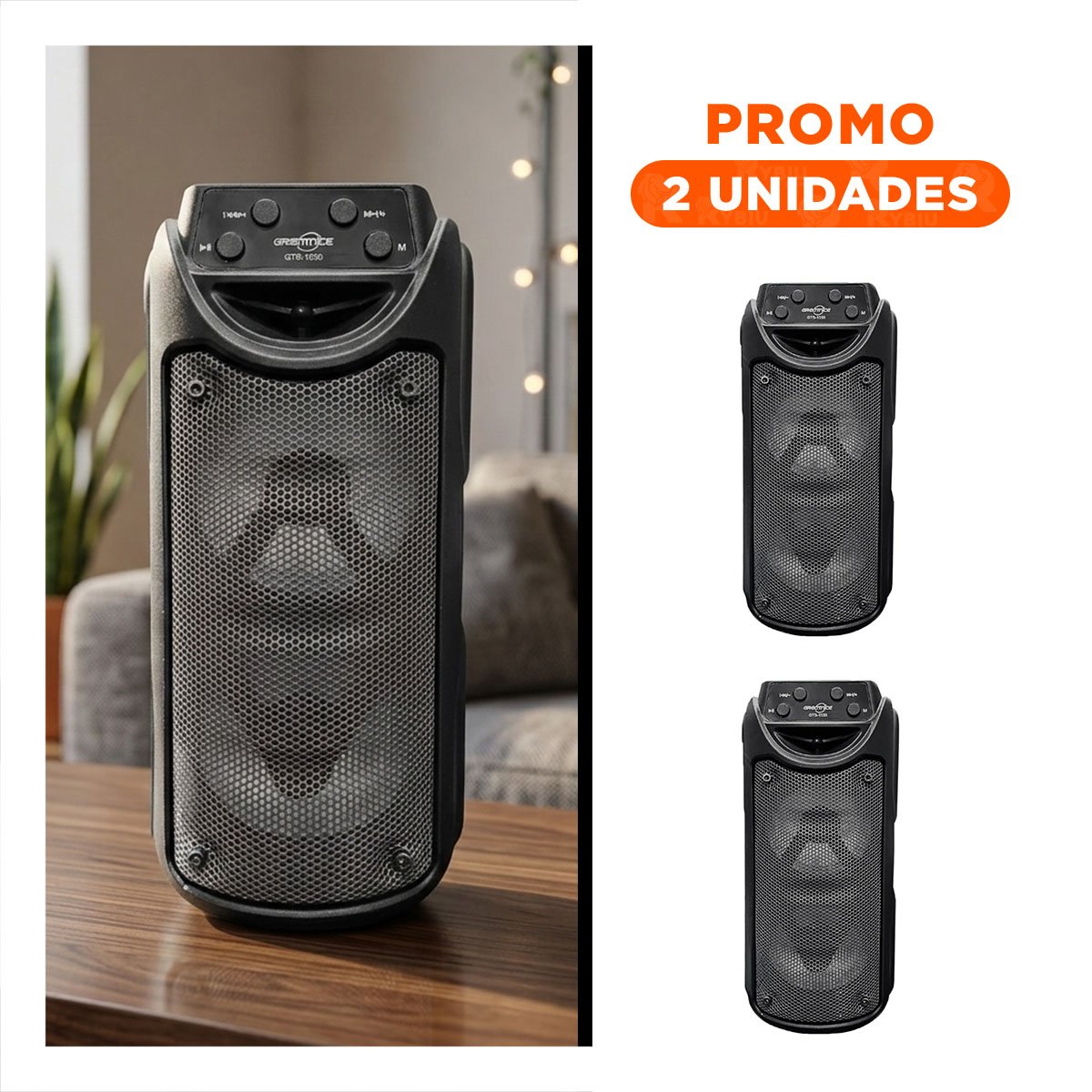PACK2 PARLANTE PORTATIL NEGRO PARA MUSICA SONIDO CLARO Y POTENTE PARA CASA Y OFICINA - 1
