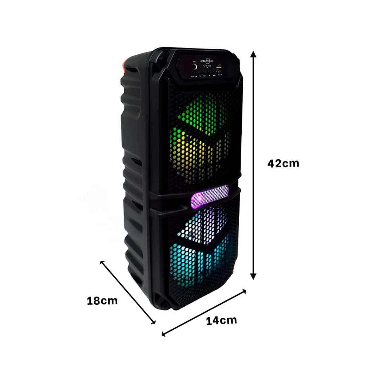 PACK2 PARLANTE COLOR NEGRO RECARGABLE CON ILUMINACION LED FRONTAL DINAMICA Y+PAPEL REGALO - 4