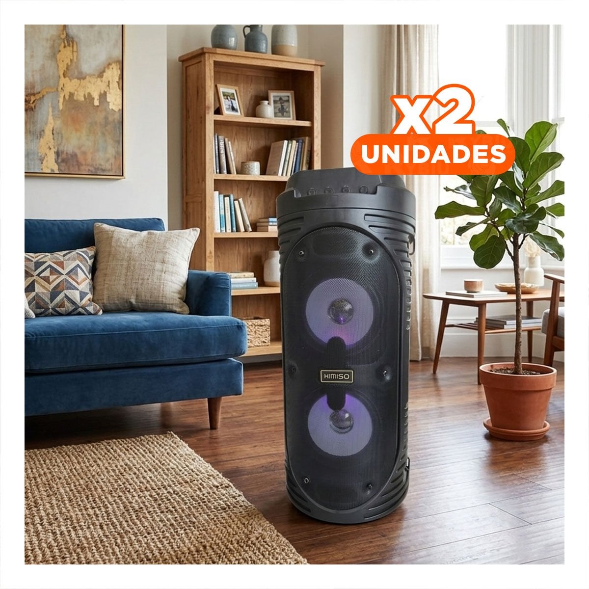 PACK2 EQUIPO SONIDO TORRE BLUETOOTH CON LUZ LED NEGRO Y+REGALO STICKER - 1