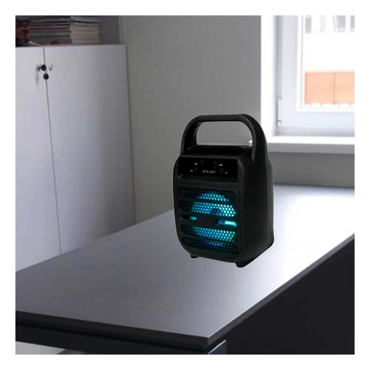 PACK4 EQUIPO SONIDO BLUETOOTH USB NEGRO CON FORMATO PORTATIL MODERNO Y+REGALO STICKER - 3