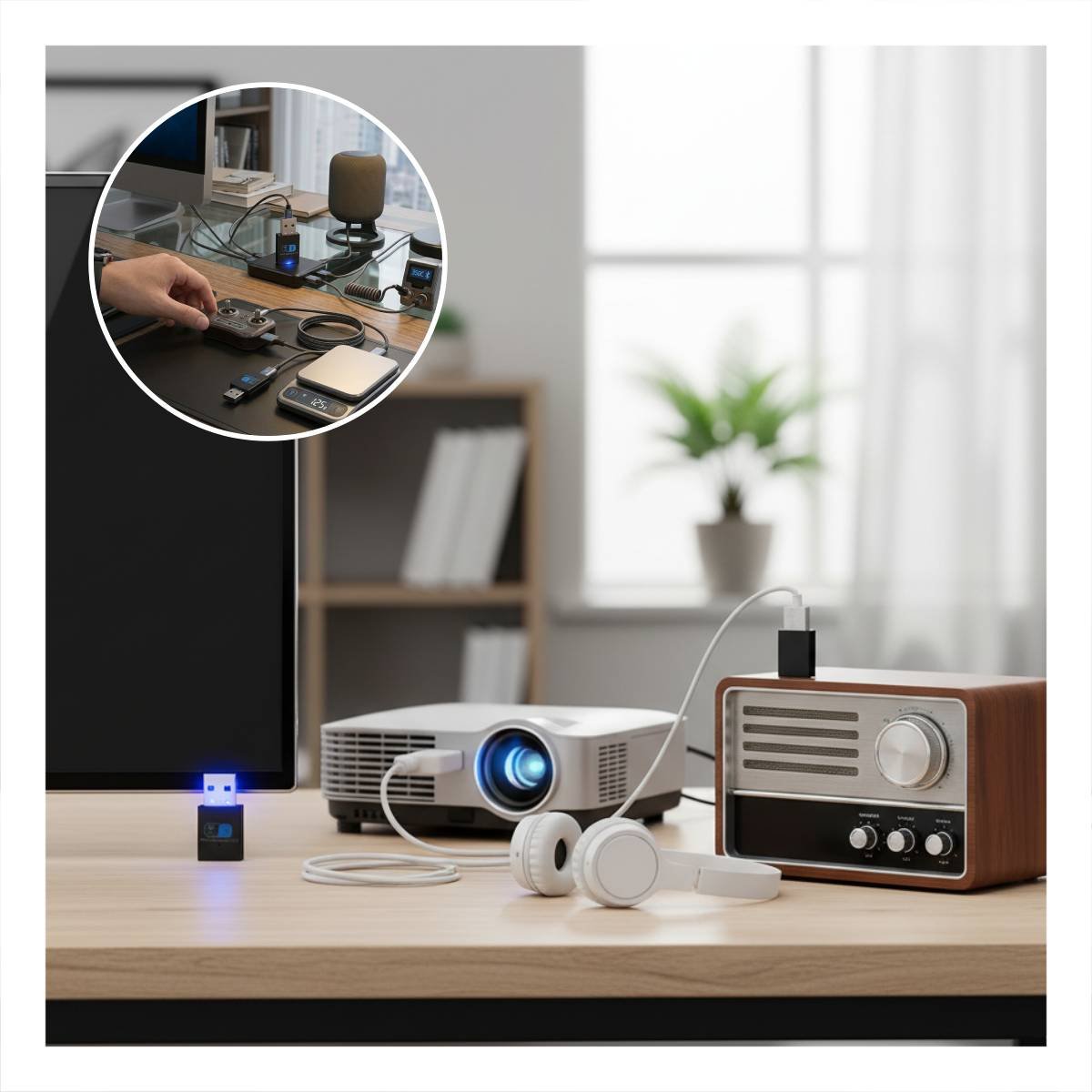 RECEPTOR USB QUE TRANSFORMA EL PUERTO USB EN CONEXION WIFI Y BLUETOOTH NEGRO 300MBPS Y+POST IT - 2