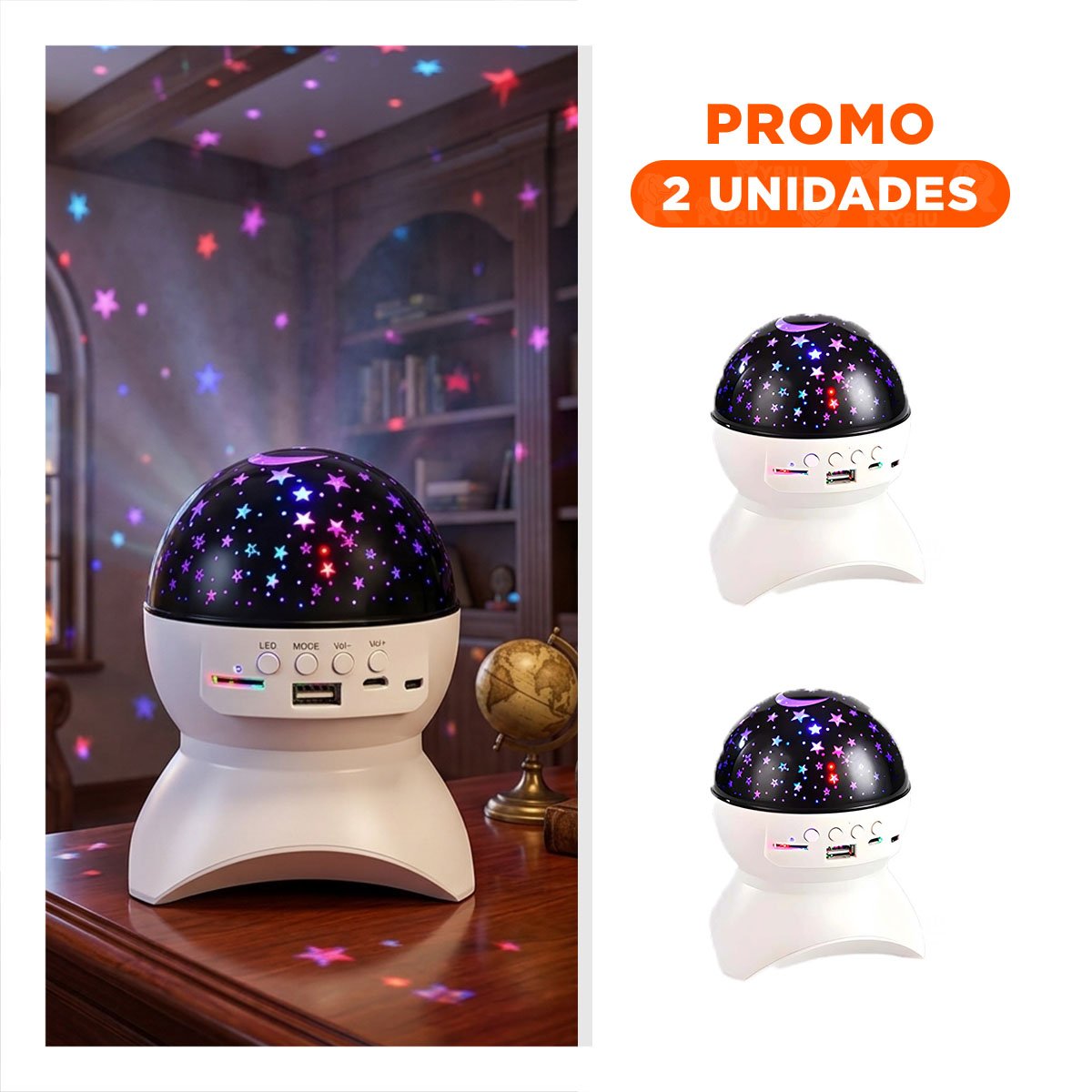 PACK2 ALTAVOZ CON LUZ CÁLIDA Y LAMPARA COLOR BLANCO PARA HOGAR - 1