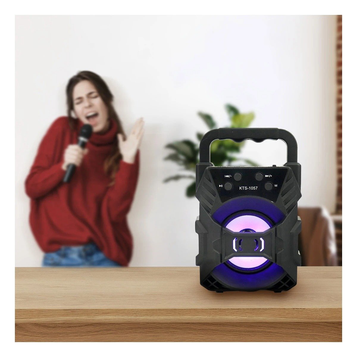 PACK2 ALTAVOZ BLUETOOTH PORTATIL NEGRO CON ILUMINACION LED Y BAJO AMPLIFICADO Y+PAPEL REGALO - 2