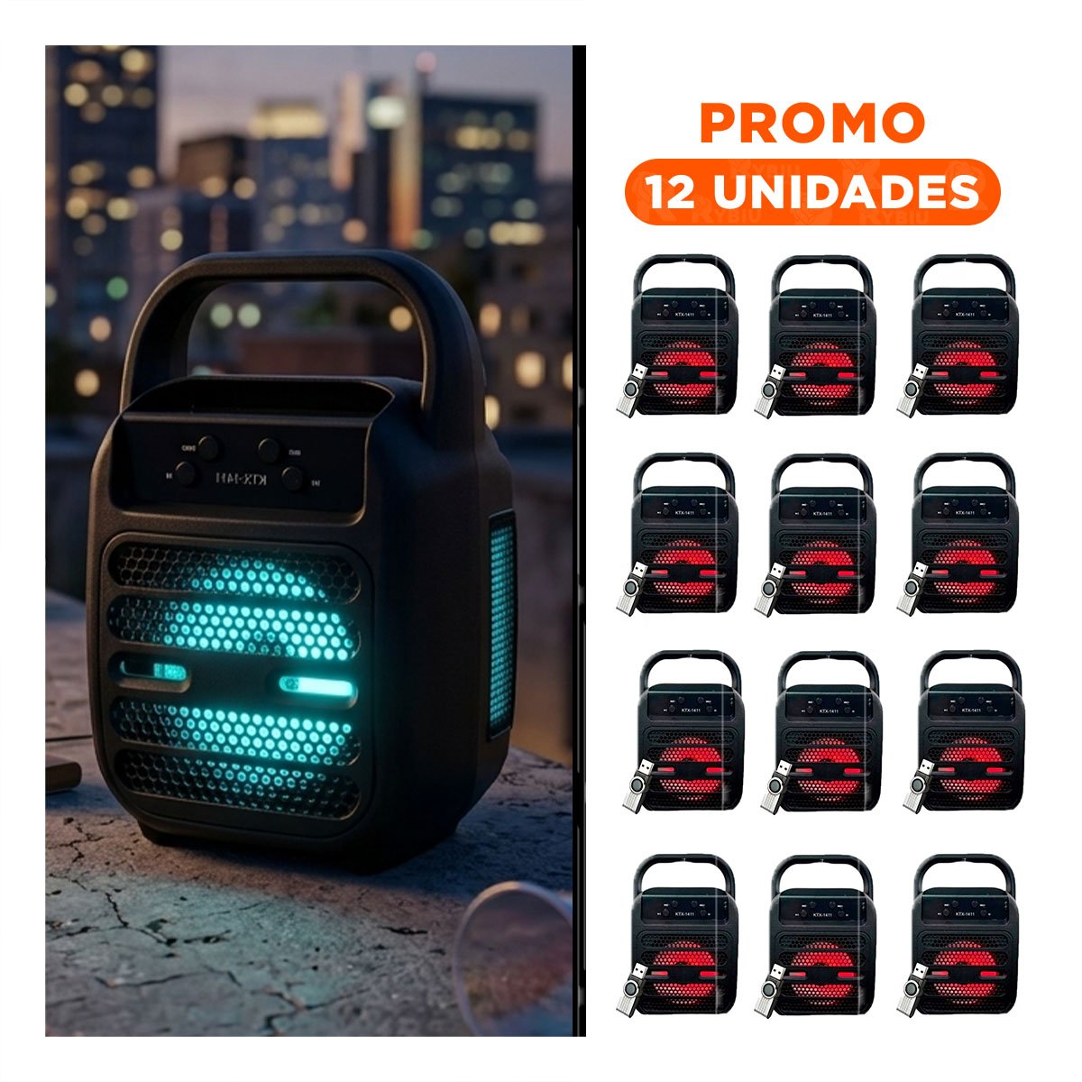 PACK12 SISTEMA AUDIO BLUETOOTH USB NEGRO CON POTENCIA AMPLIFICADA Y+REGALO STICKER - 1